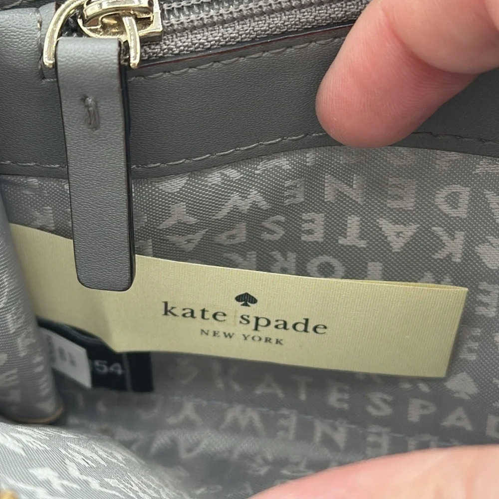 Kate Spade Gray pebbled Leather Brigitta Mulberry Street Long Wallet - Picture 6 of 8